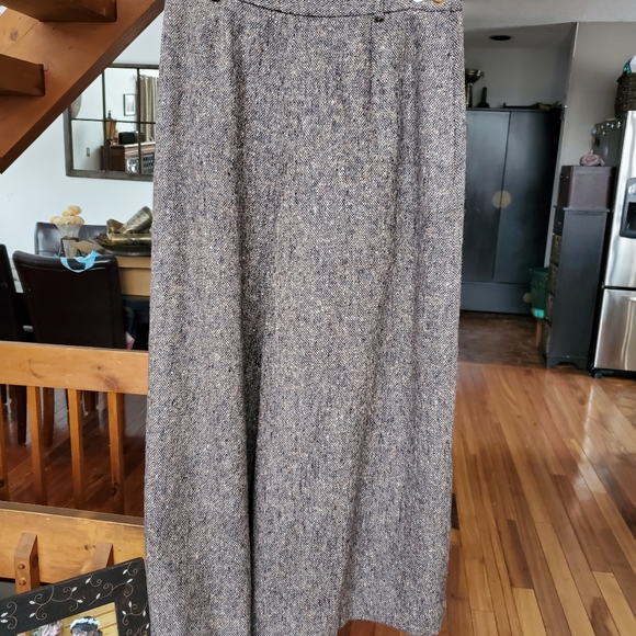 ORVIS wool brown tweed gaucho culotte pants - Picture 2 of 7